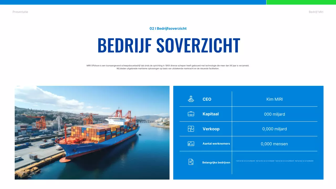 Introductie van Blue Modern Shipping Company