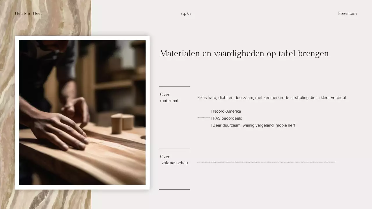 Advertentie voor beige natuurlijk houten meubilair
