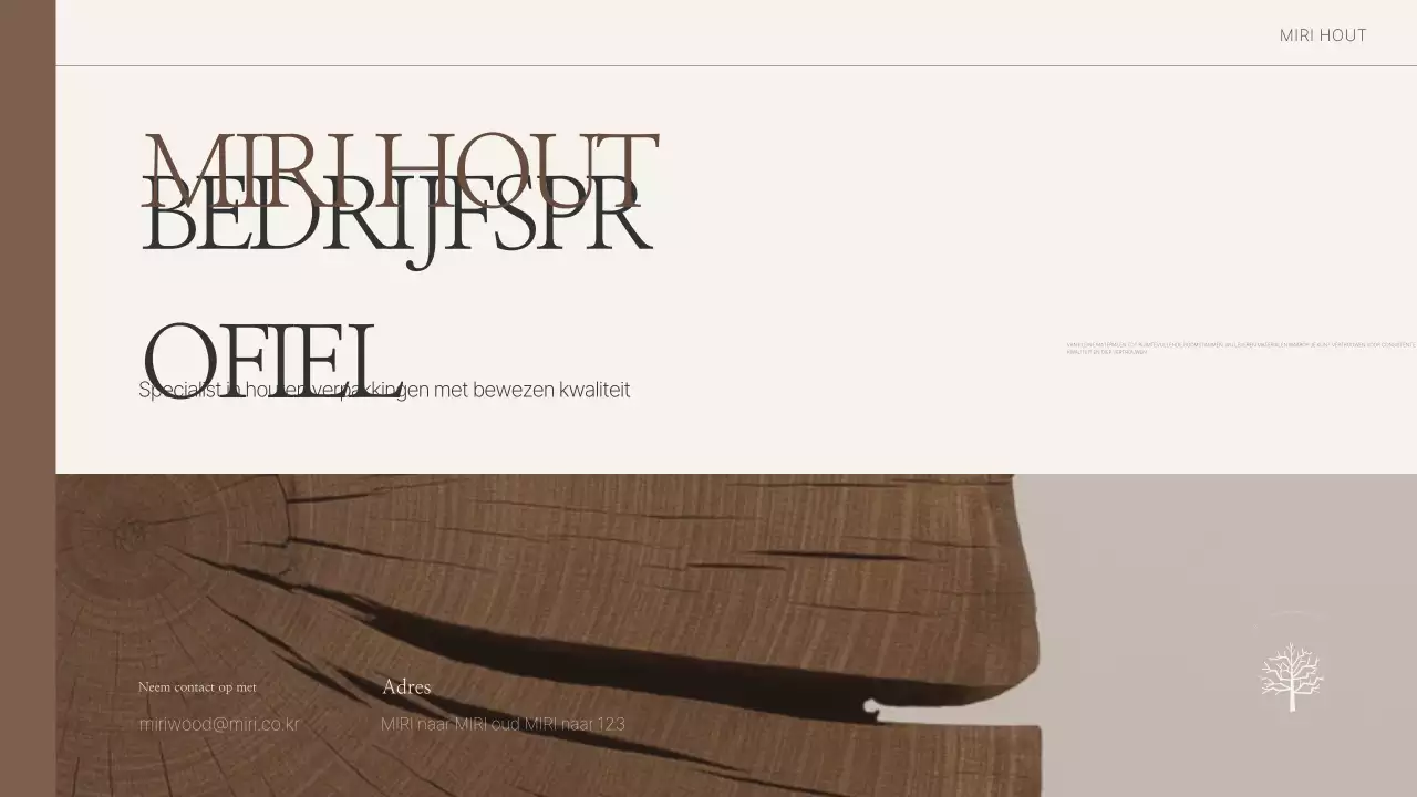 Bedrijfsprofiel van Brown Simple Wood