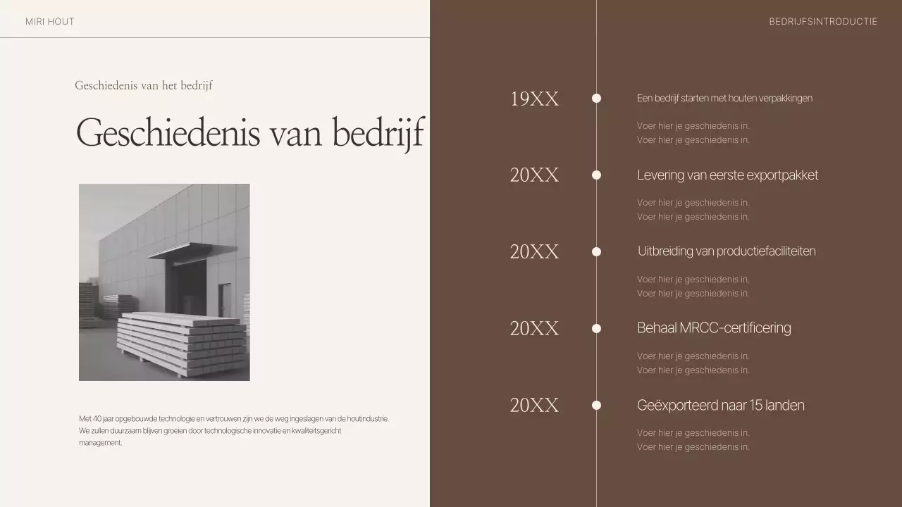 Bedrijfsprofiel van Brown Simple Wood