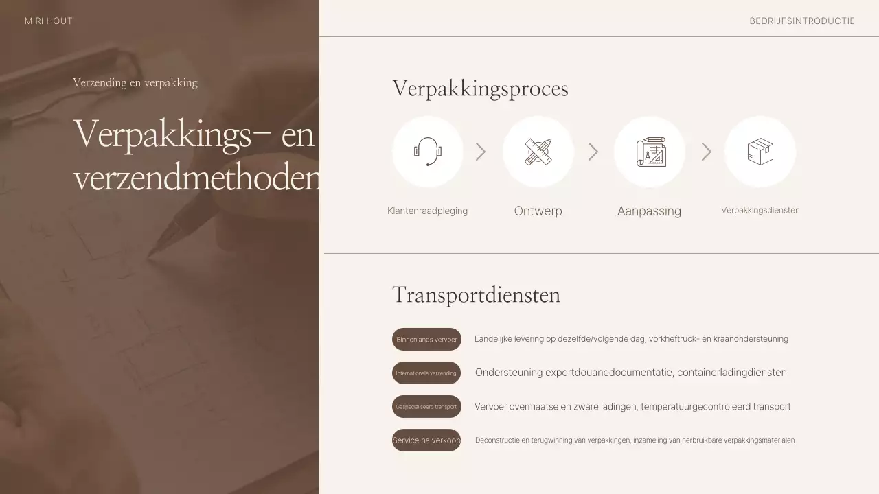 Bedrijfsprofiel van Brown Simple Wood