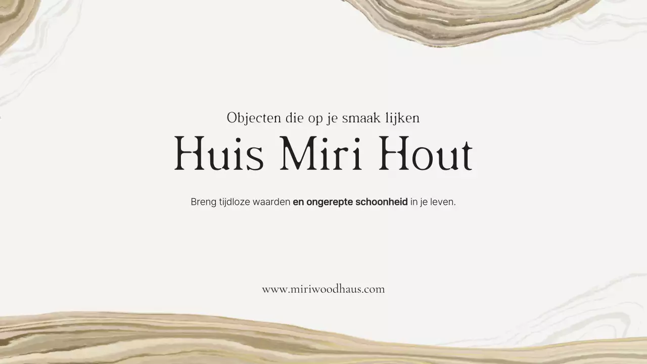 Advertentie voor beige natuurlijk houten meubilair