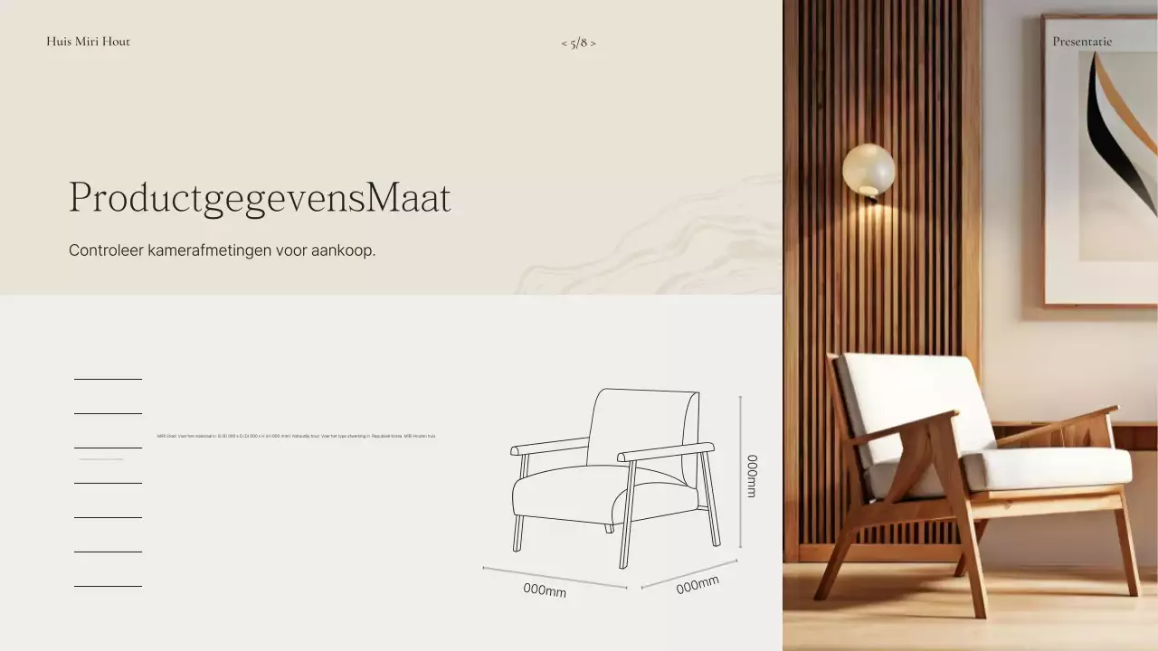 Advertentie voor beige natuurlijk houten meubilair