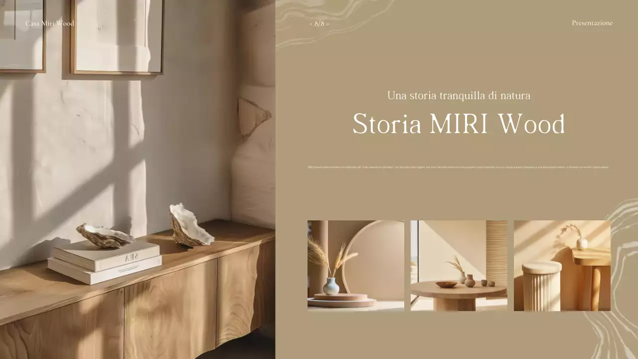 Pubblicità di mobili in legno naturale beige