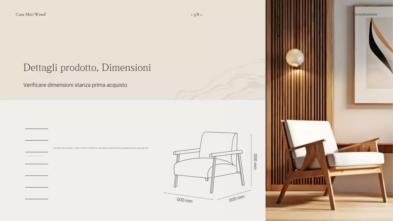 Pubblicità di mobili in legno naturale beige