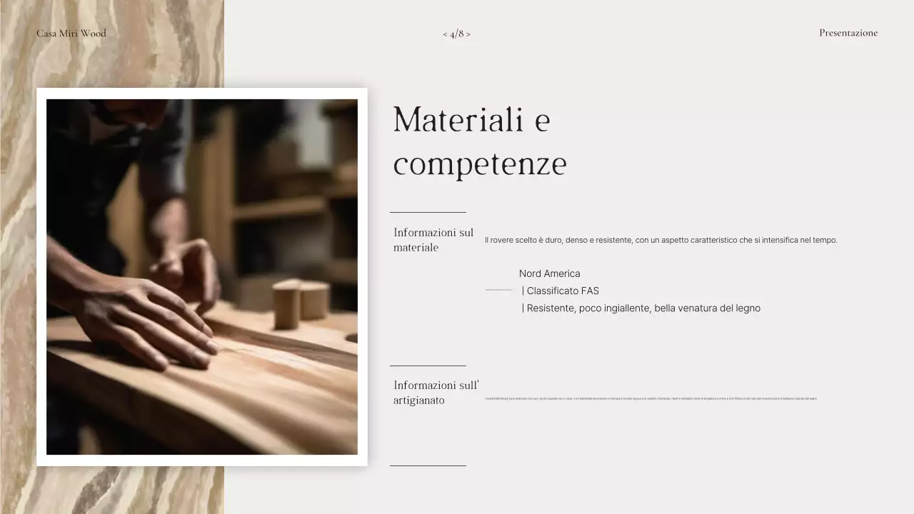 Pubblicità di mobili in legno naturale beige