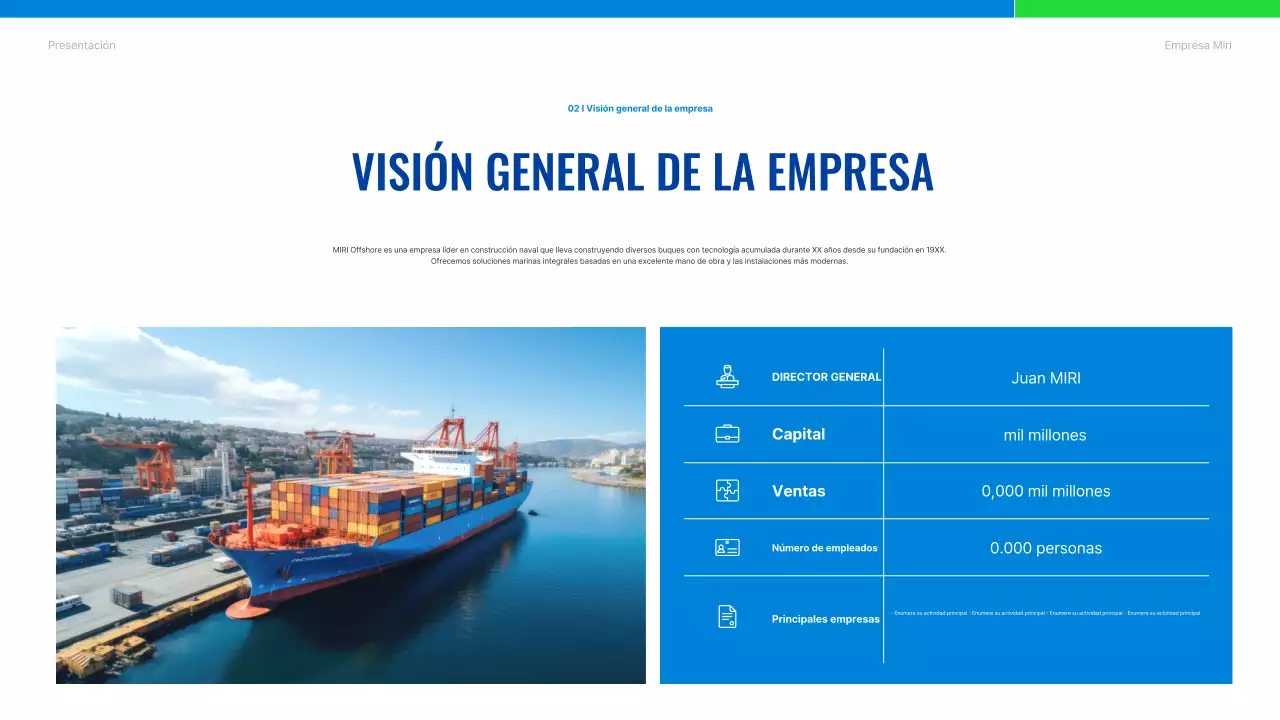 Introducción de Blue Modern Shipping Company