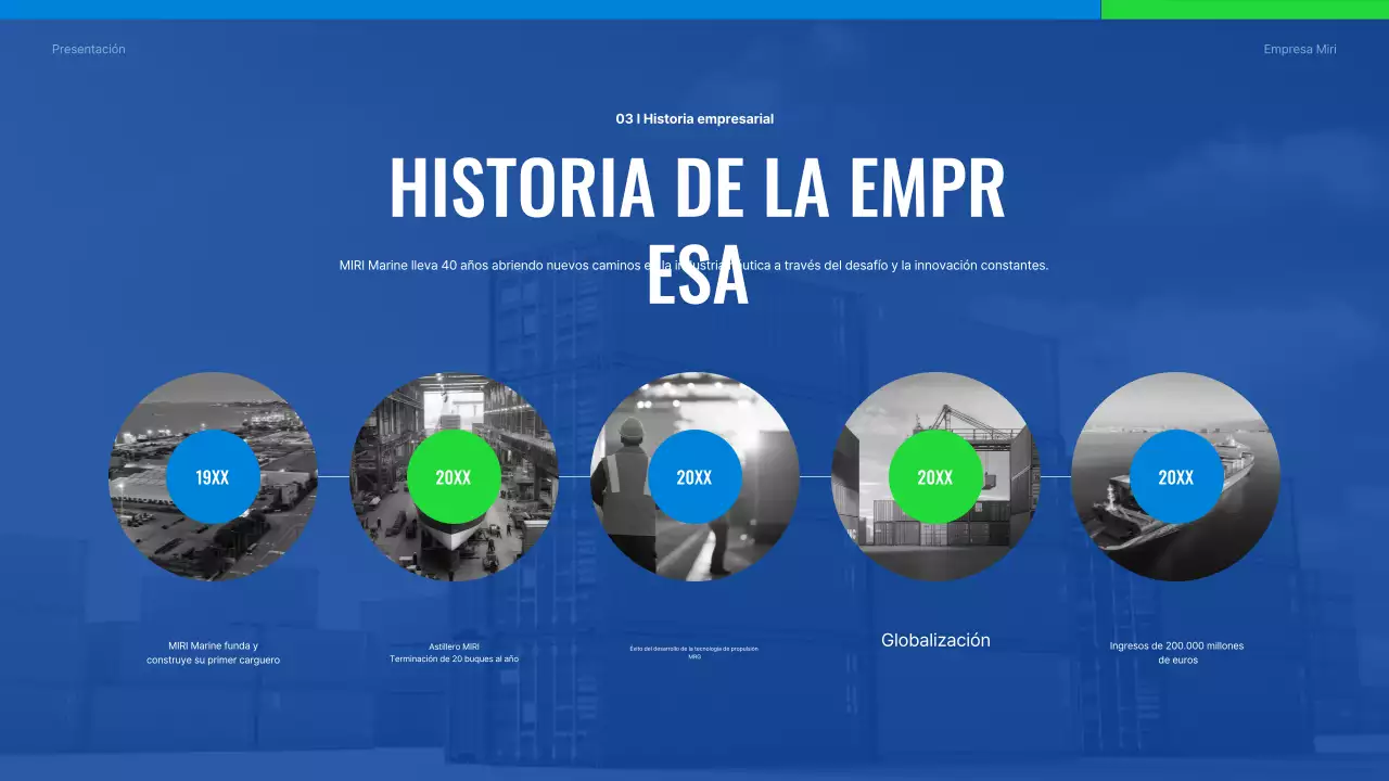 Introducción de Blue Modern Shipping Company