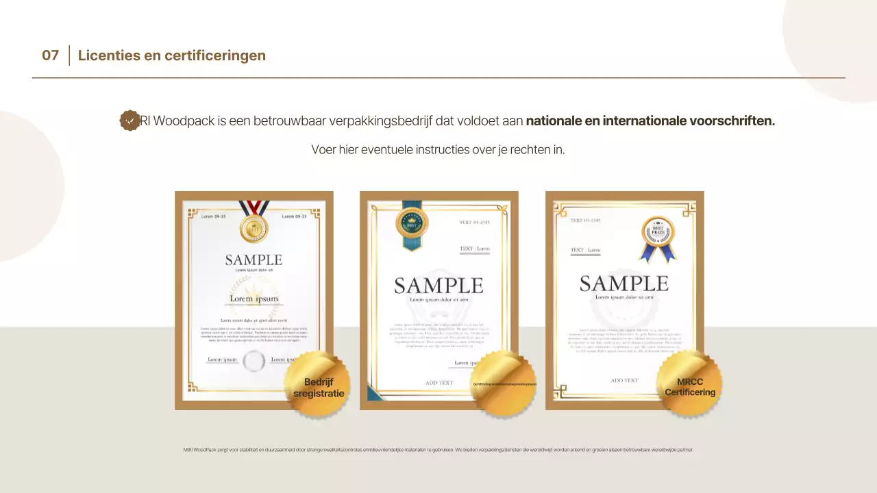 Promotie van beige basisverpakkingen