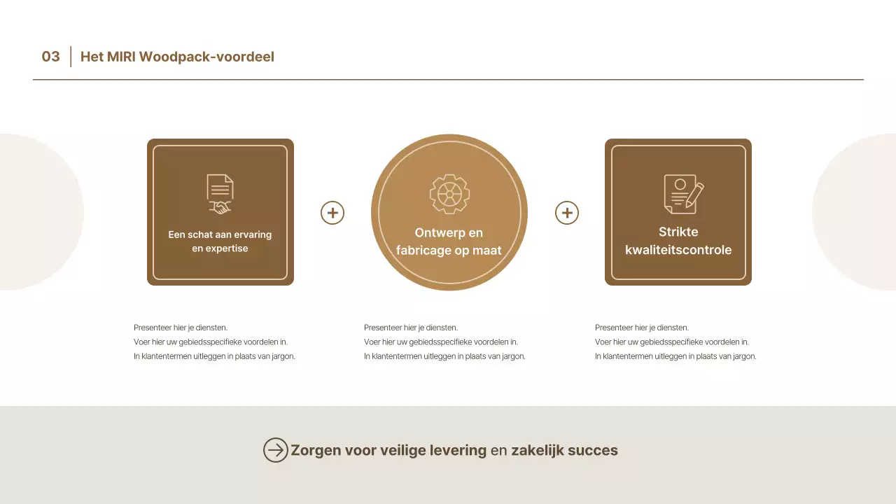 Promotie van beige basisverpakkingen