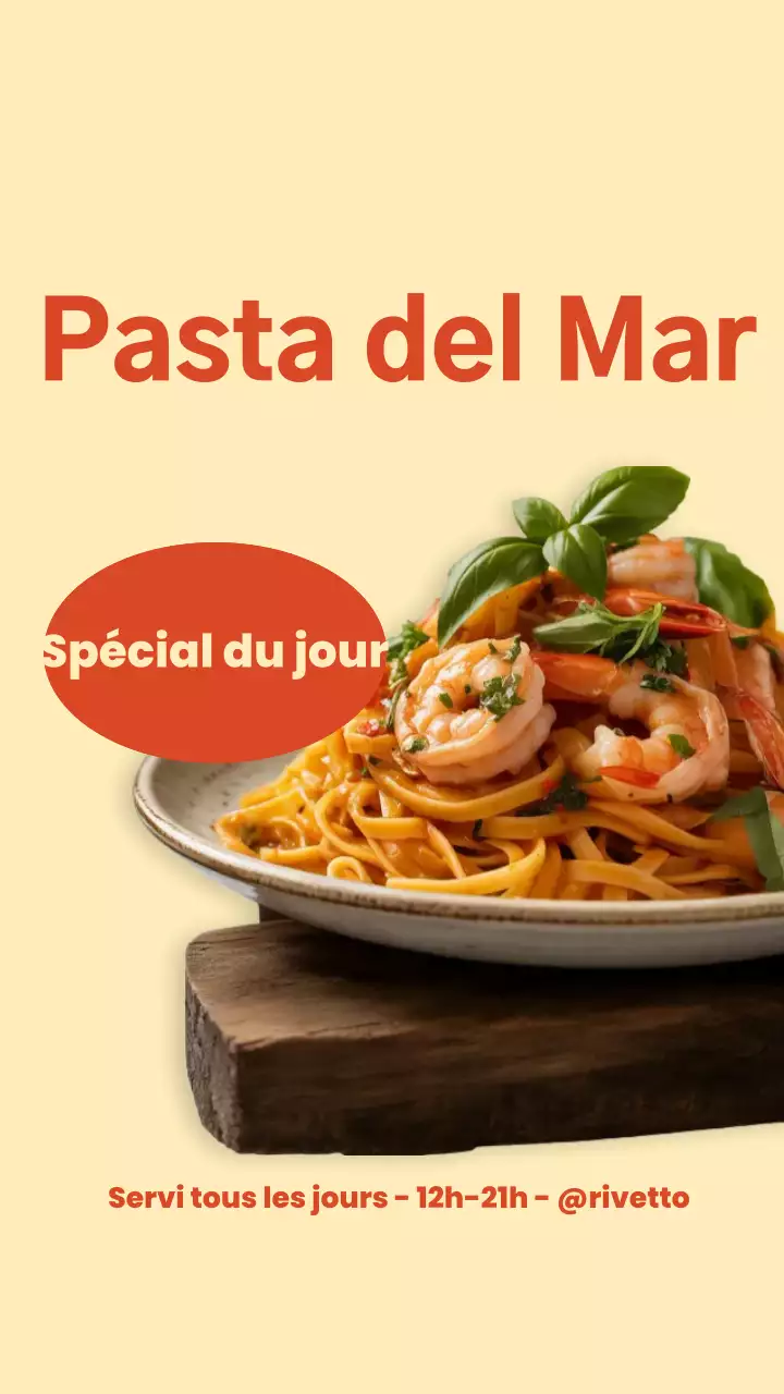 Menu de fruits de mer beige élégant sur Instagram