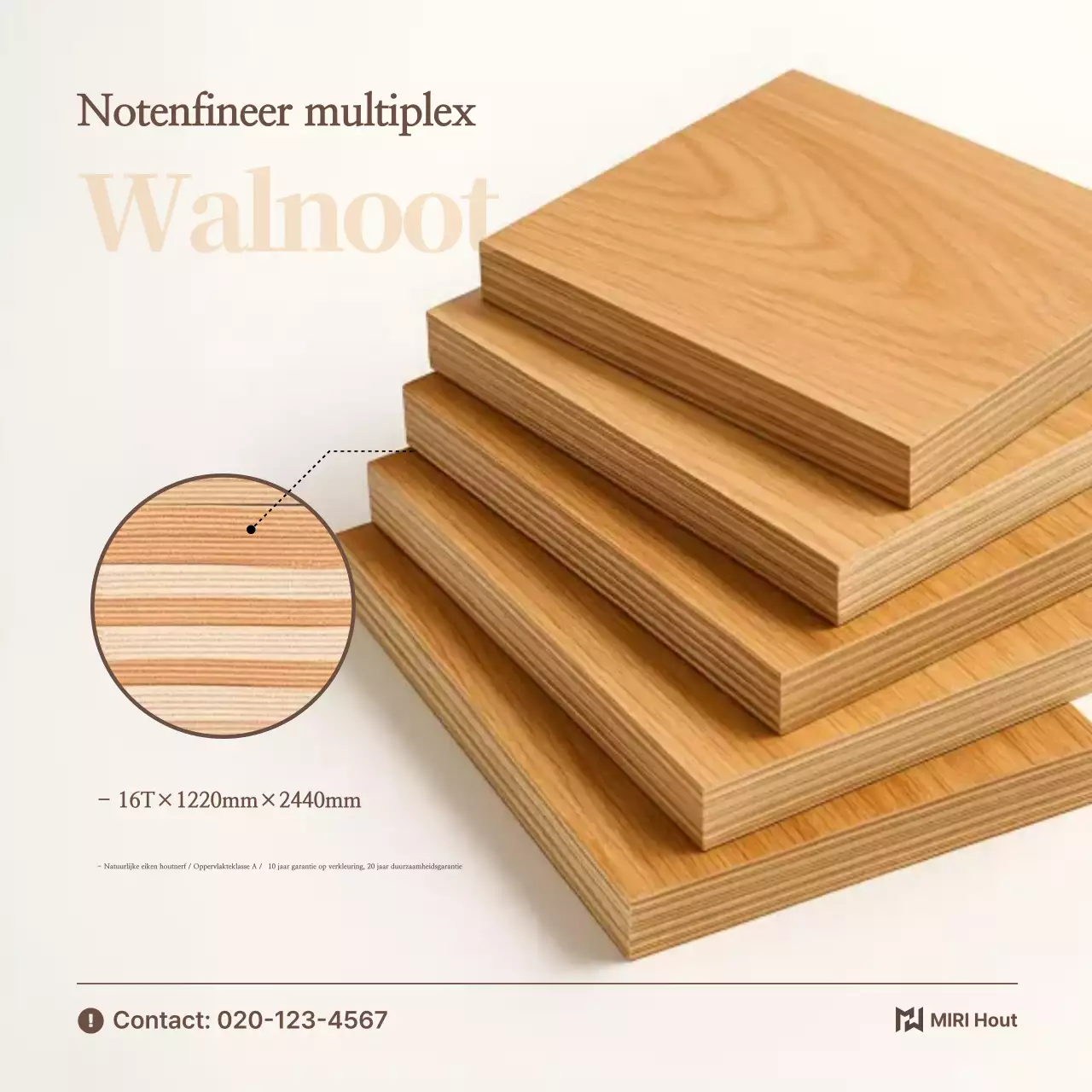 Advertentie voor beige schone bouwmaterialen