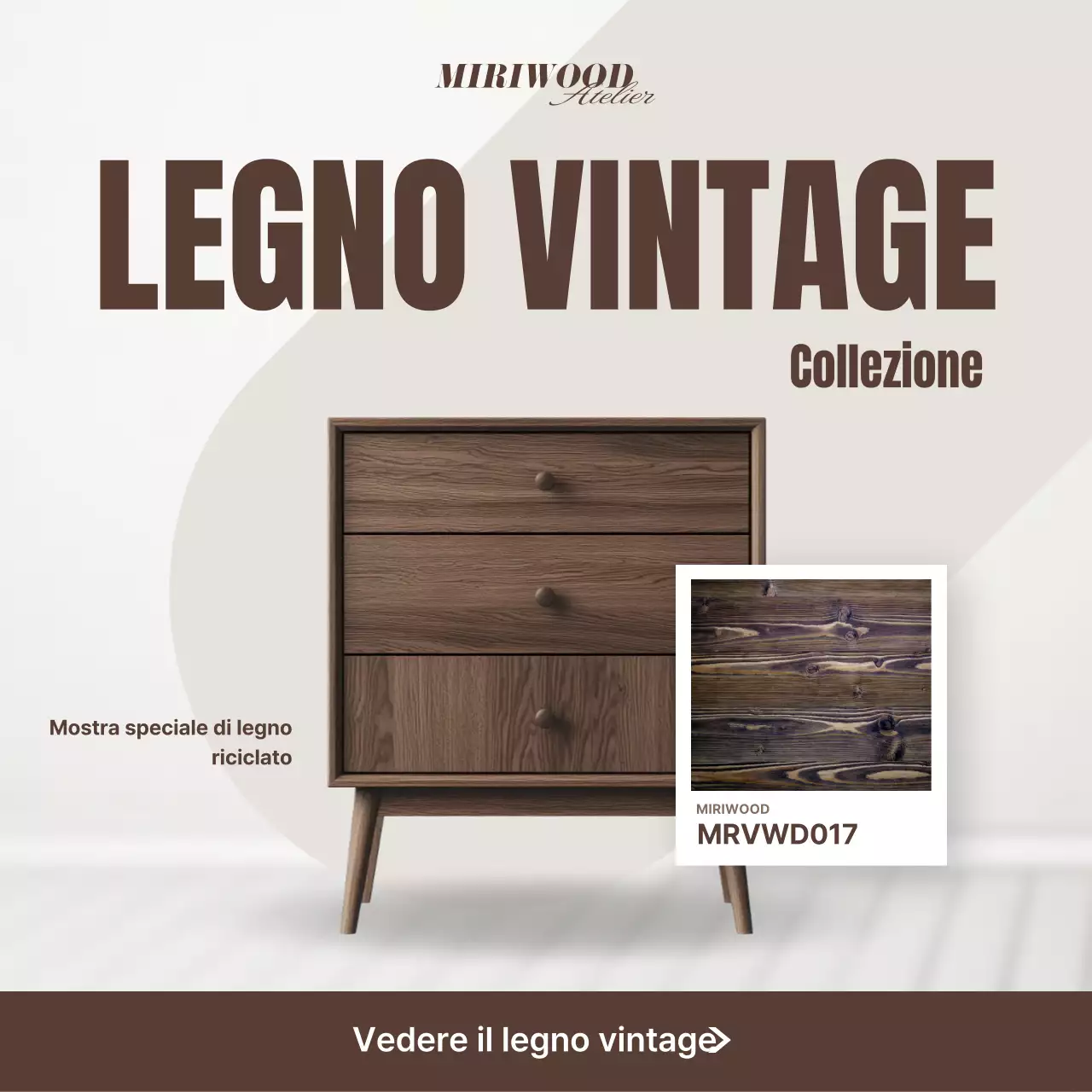 Mostra di mobili vintage marroni