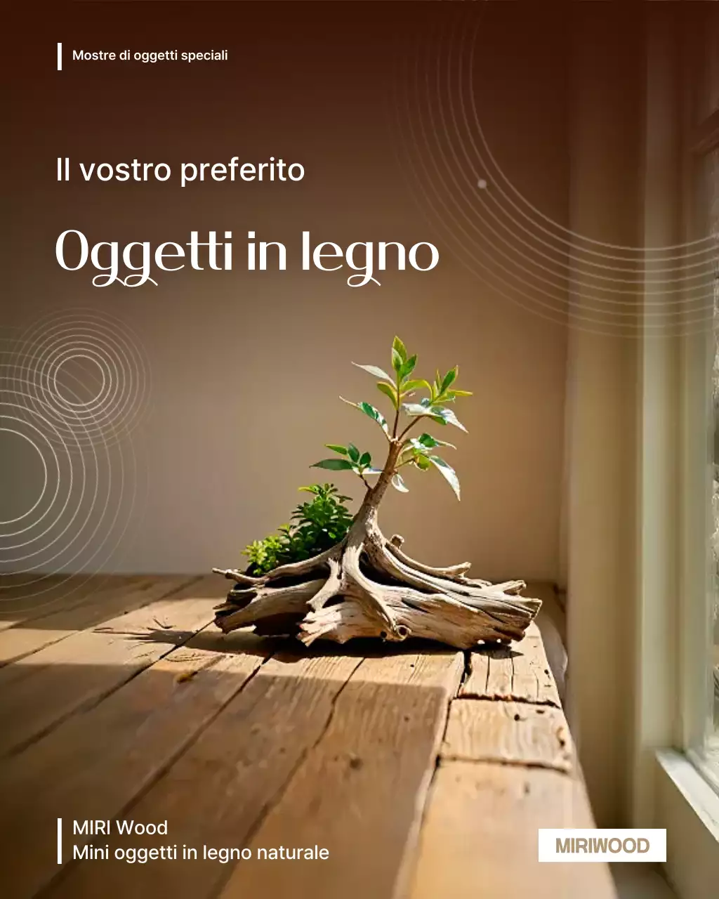 Mostra di progettazione di interni naturali Brown