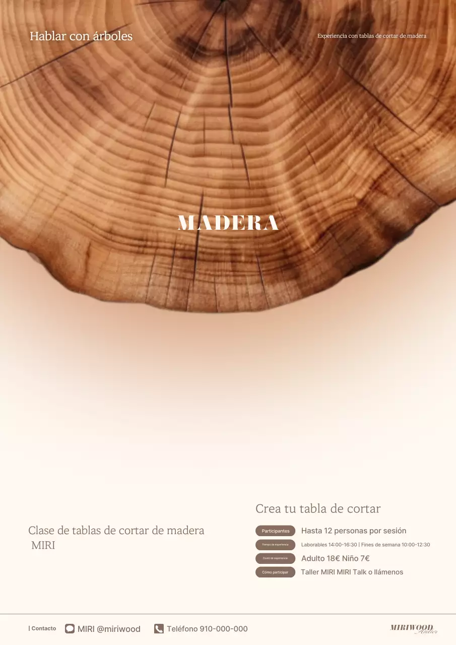 Guía de experiencia en madera simple beige