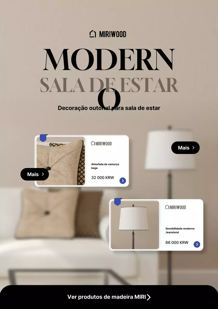 Promoção de produtos de interiores modernos em bege