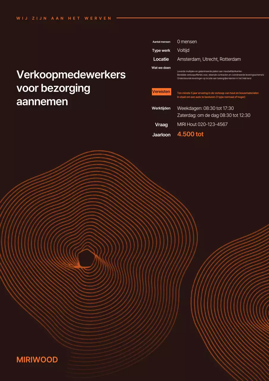 Vacature Orange Modern