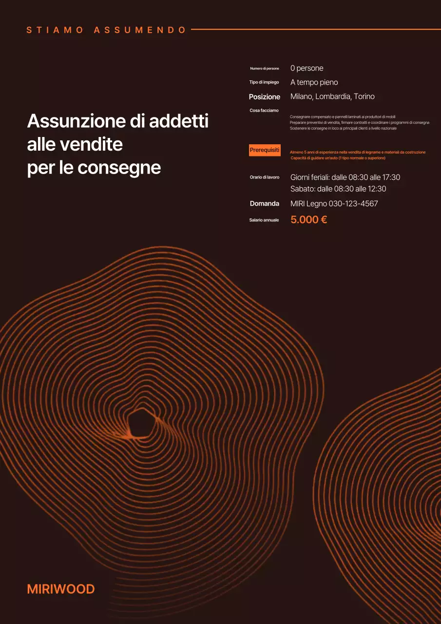 Offerta di lavoro moderna arancione