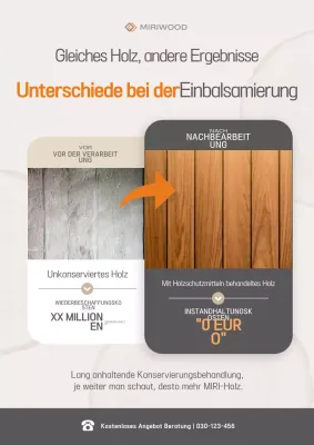 Orange Modern Wood Care Anzeige