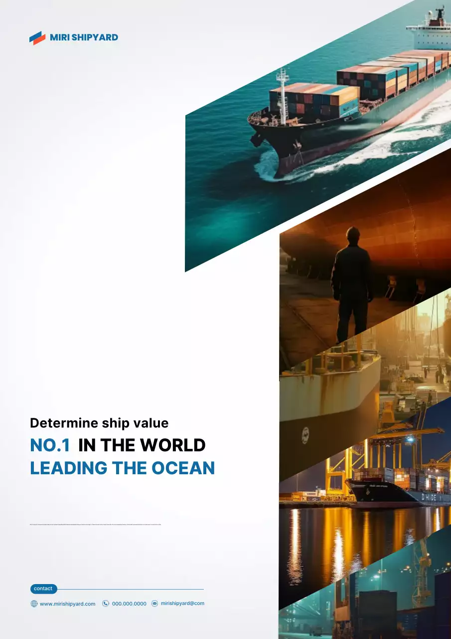 Quảng cáo Xưởng đóng tàu hiện đại màu xanh