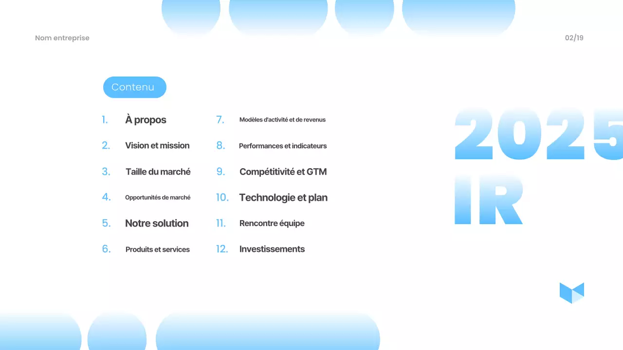 Matériel de présentation moderne bleu ciel