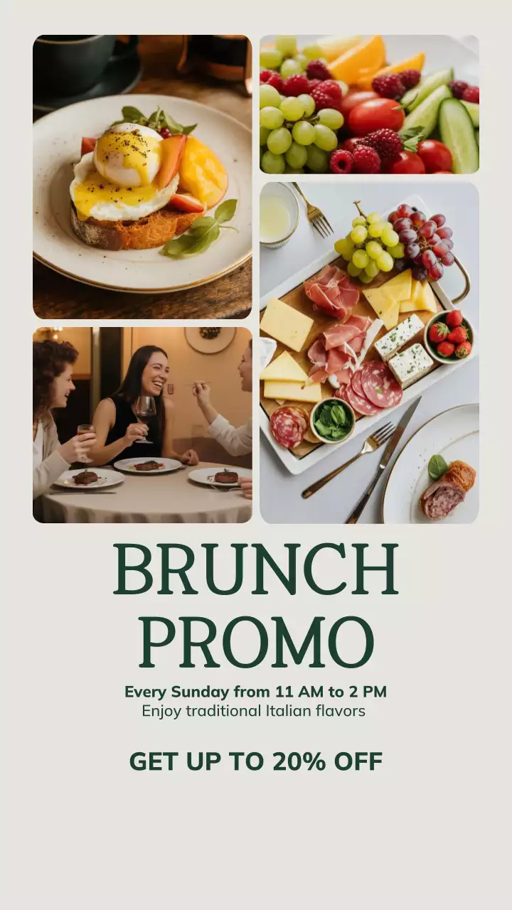 Beige Elegant Brunch Promotion Instagram Post