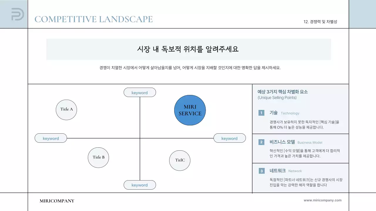 하늘색 심플 투자 보고서