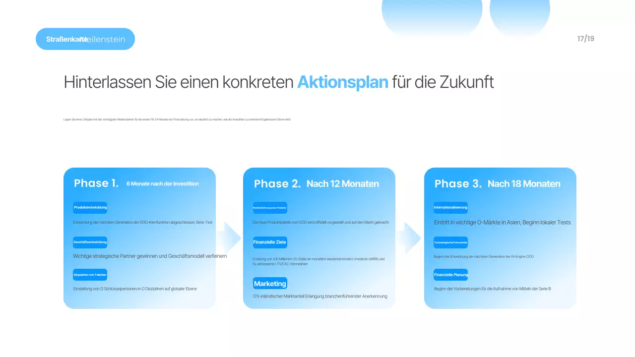 Himmelblaue moderne Präsentationsmaterialien