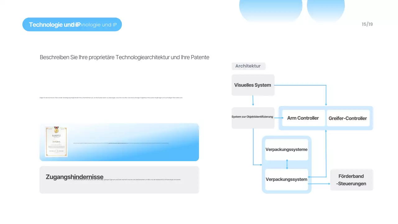 Himmelblaue moderne Präsentationsmaterialien