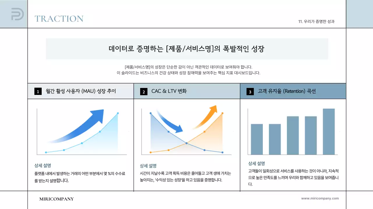 하늘색 심플 투자 보고서