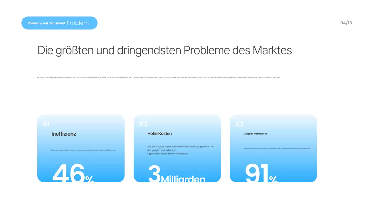 Himmelblaue moderne Präsentationsmaterialien