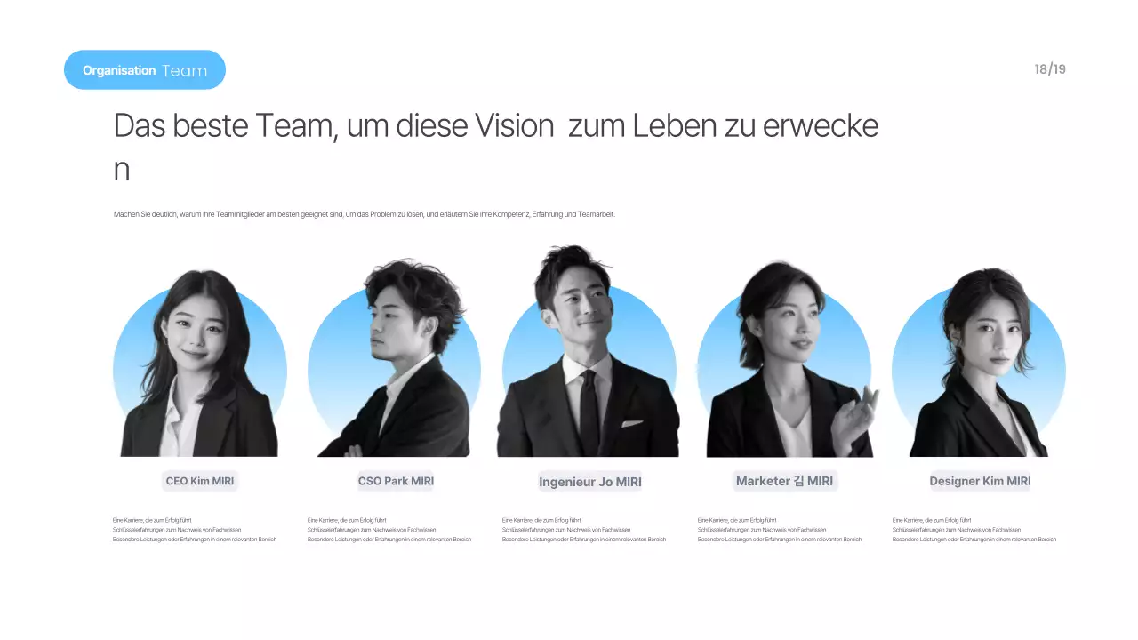 Himmelblaue moderne Präsentationsmaterialien