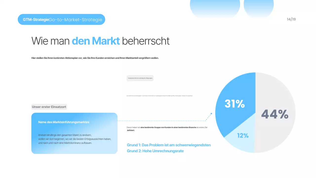 Himmelblaue moderne Präsentationsmaterialien