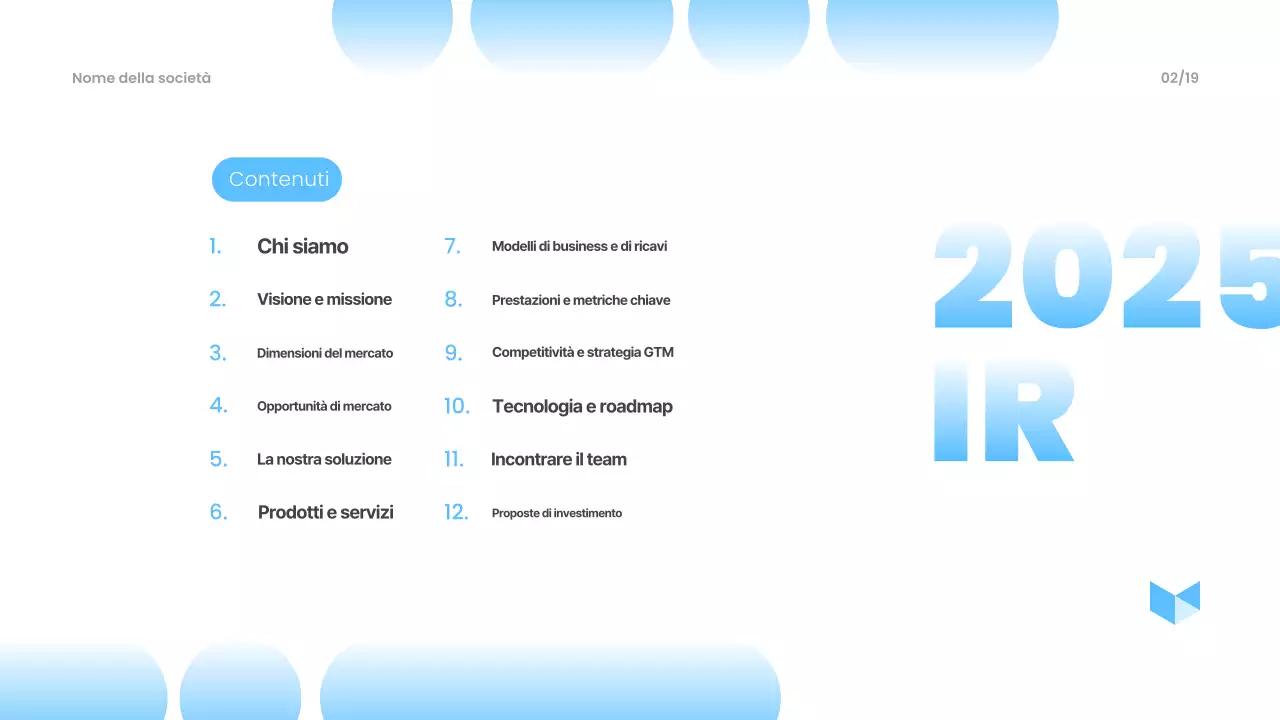 Materiali di presentazione moderni blu cielo