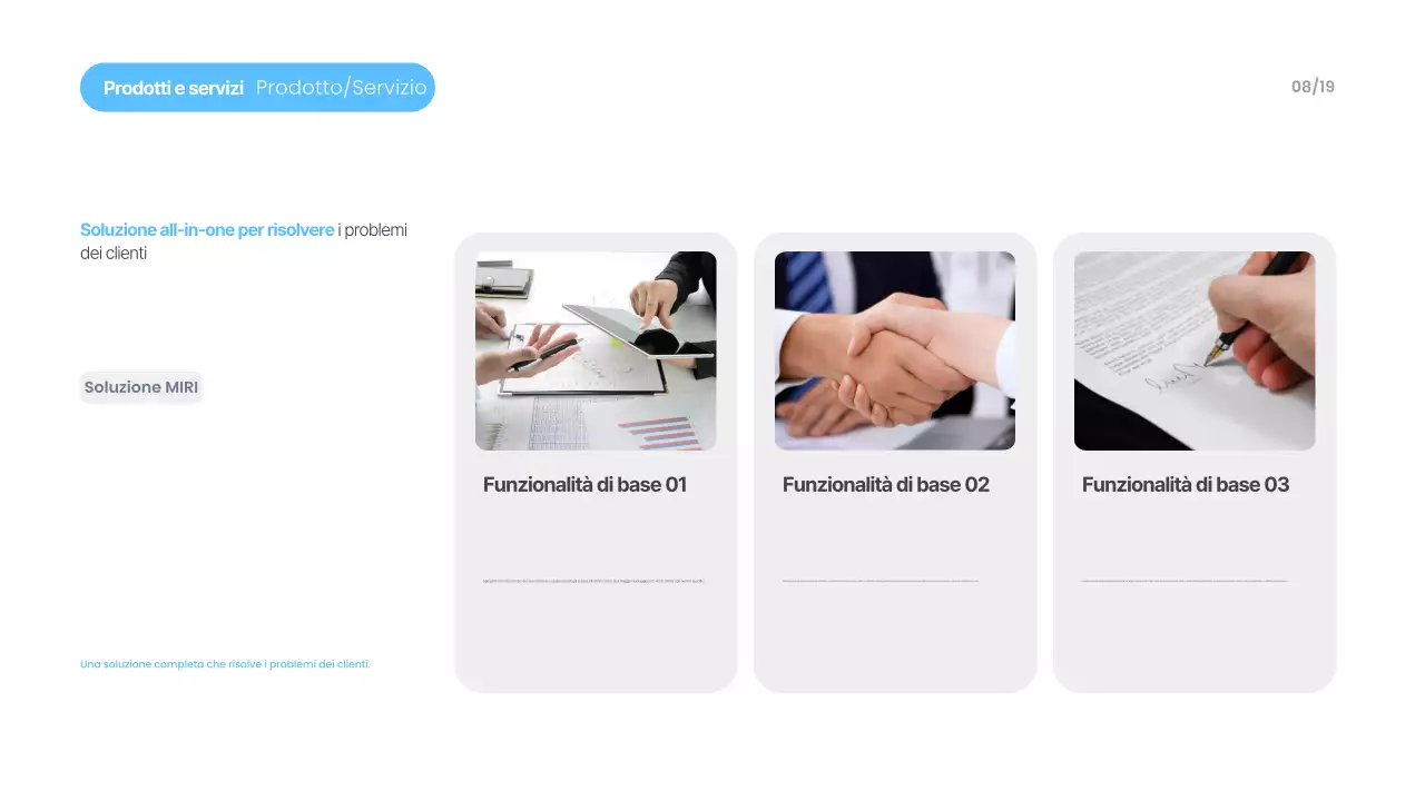 Materiali di presentazione moderni blu cielo
