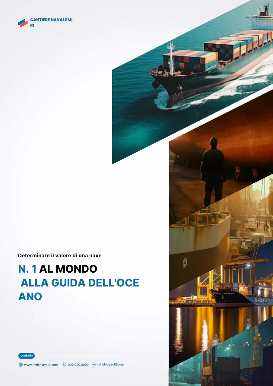 Pubblicità del cantiere navale Blue Modern