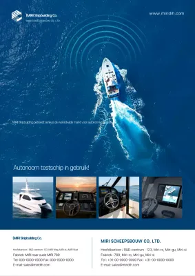 Blauwe moderne advertentie voor autonoom rijden