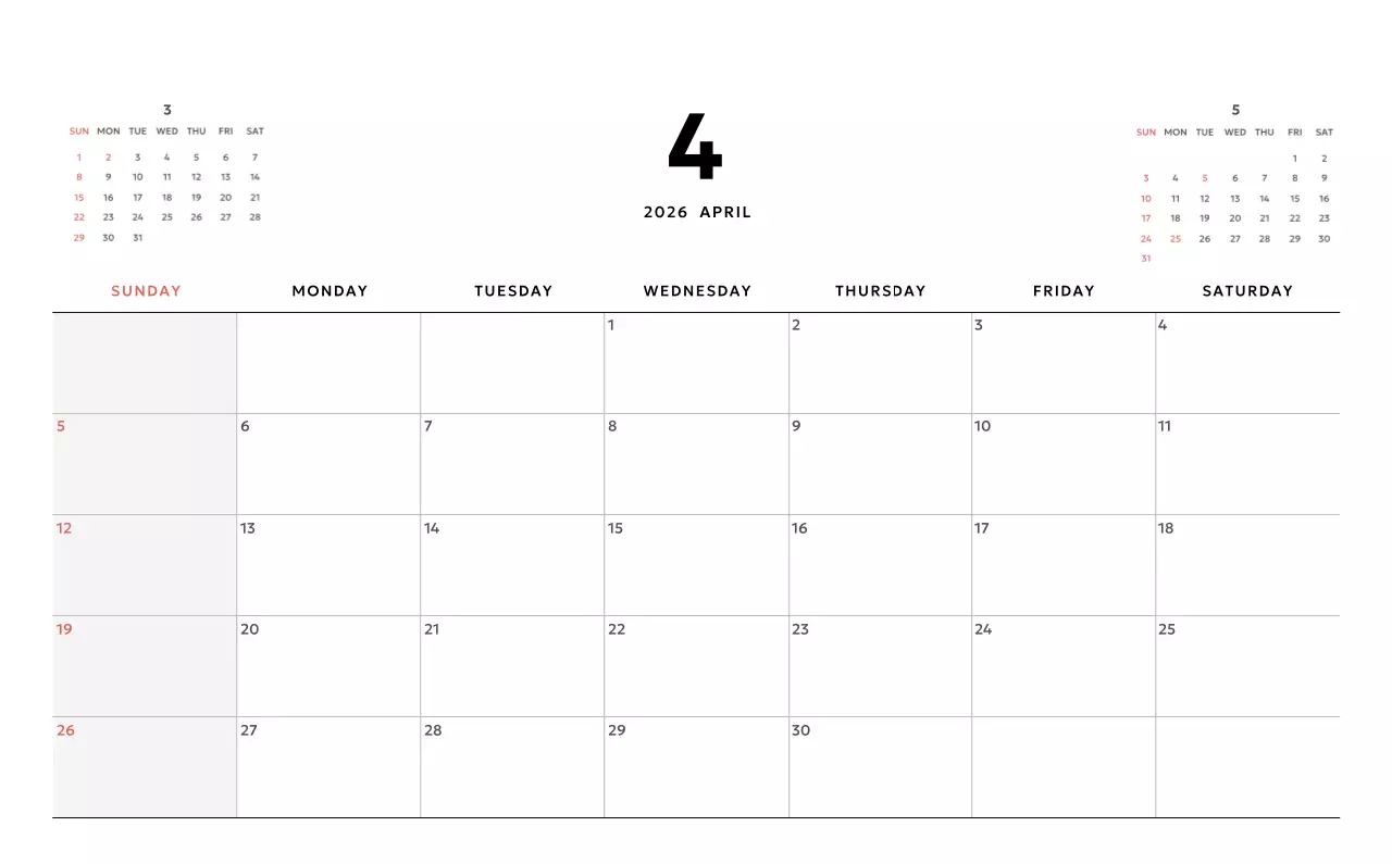 노랑 심플 달력 홍보