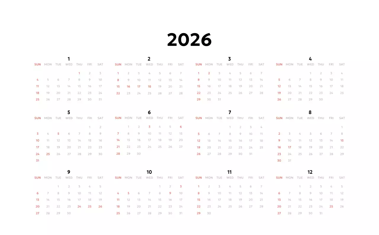 노랑 심플 달력 홍보