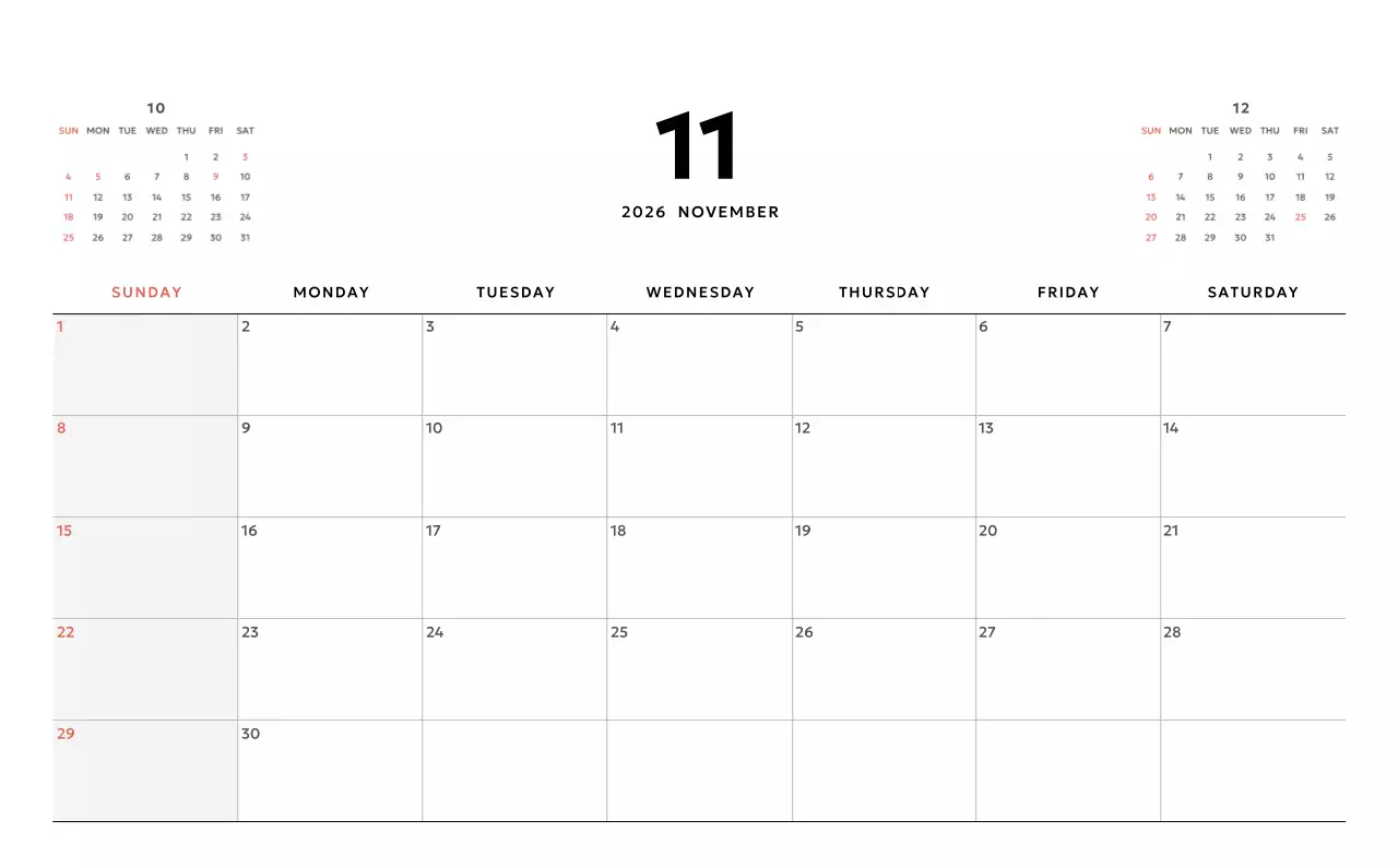 노랑 심플 달력 홍보