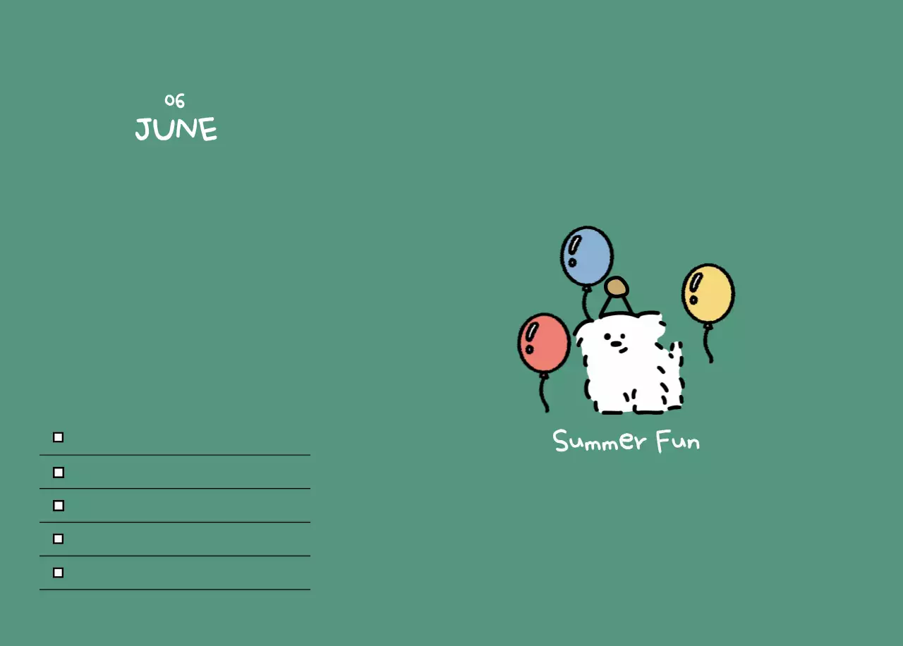 검정 아기자기한 2026 달력