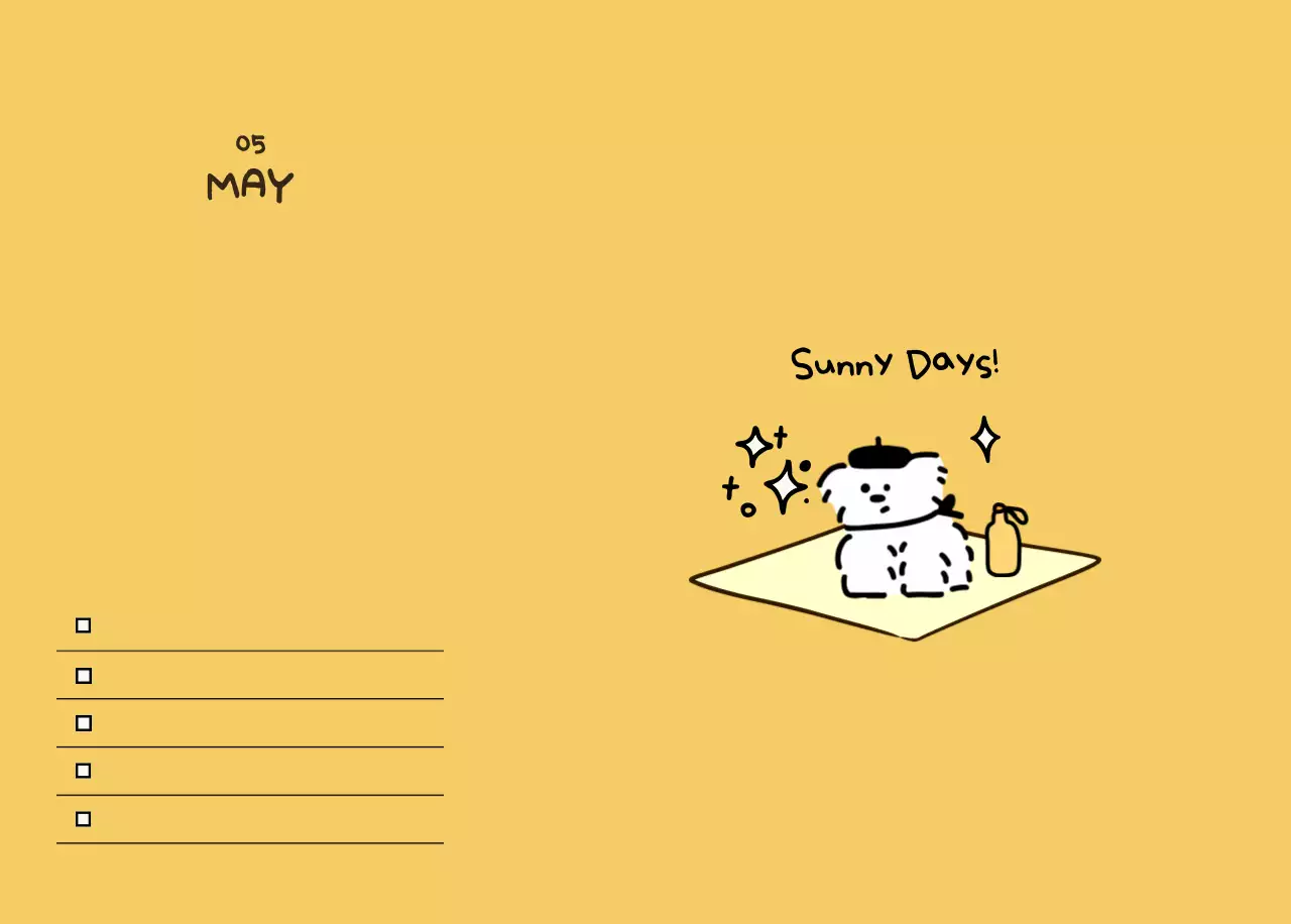 검정 아기자기한 2026 달력