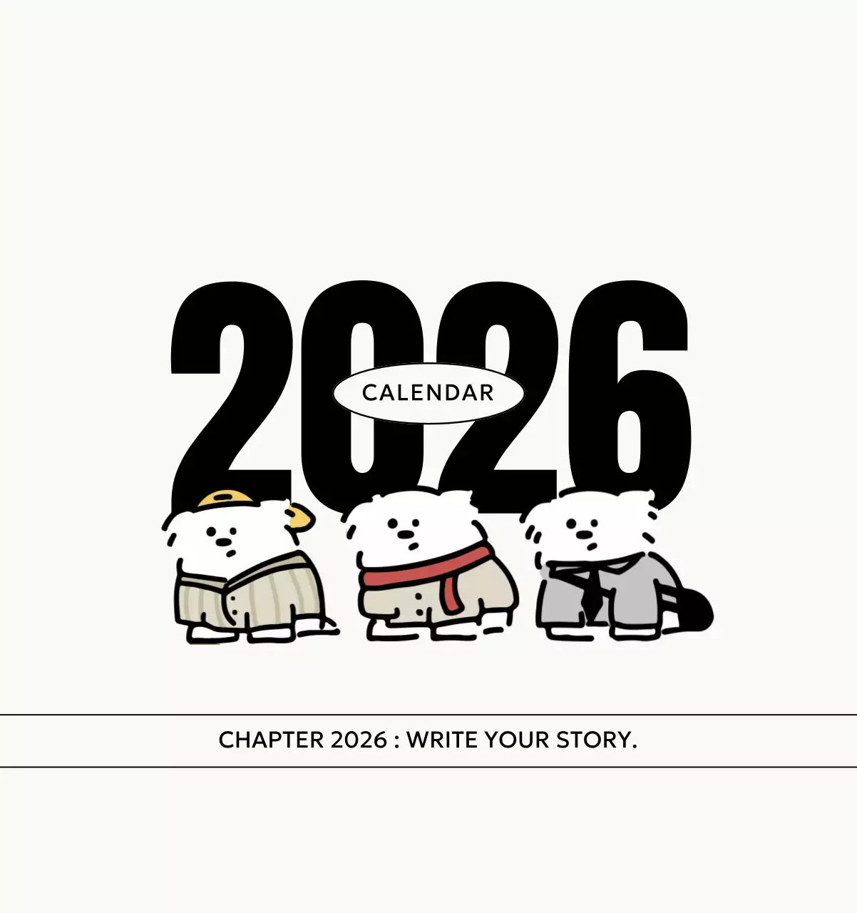 흰색 아기자기한 캘린더 달력