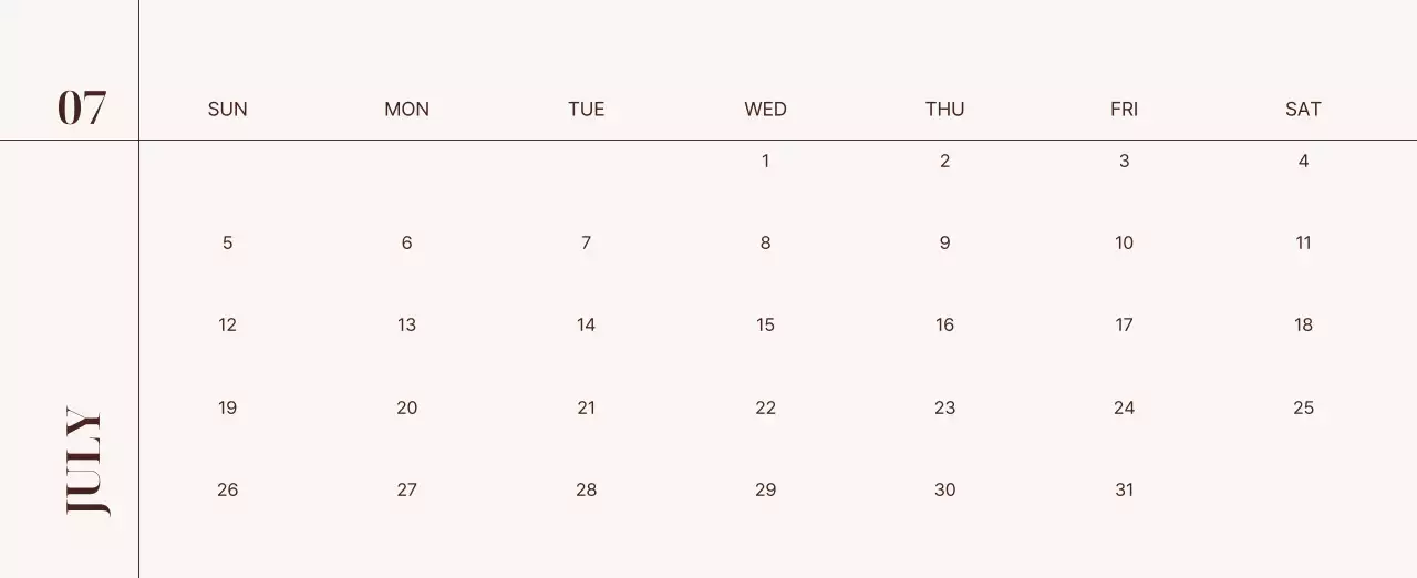 베이지 심플 가족 달력