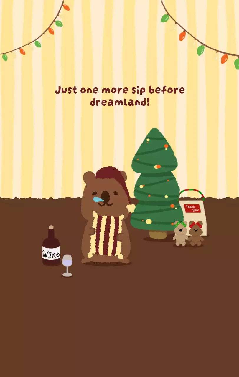 갈색 아기자기한 달력 캘린더