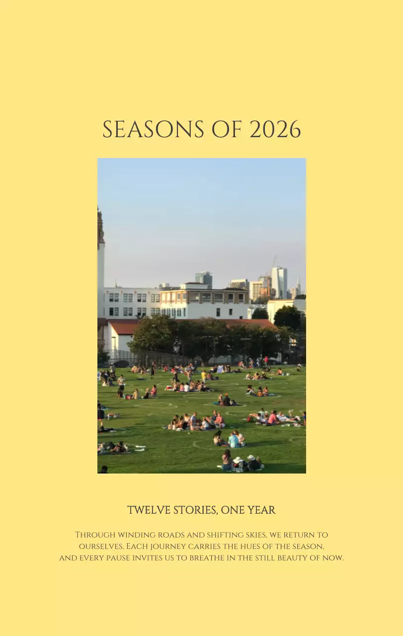 노랑 모던 도시 생활 포스터