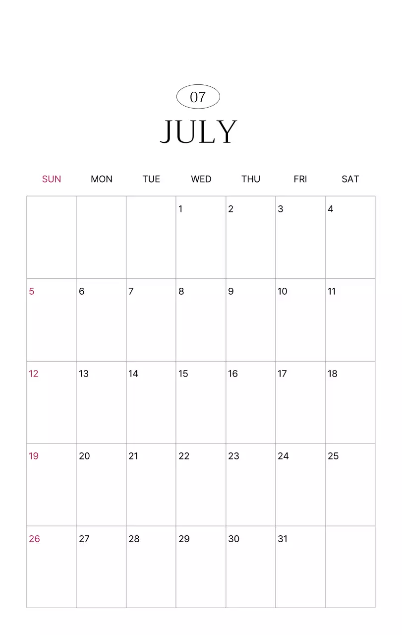 초록 심플 달력 캘린더