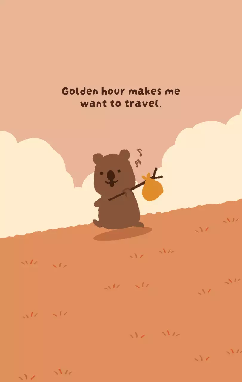 갈색 아기자기한 달력 캘린더