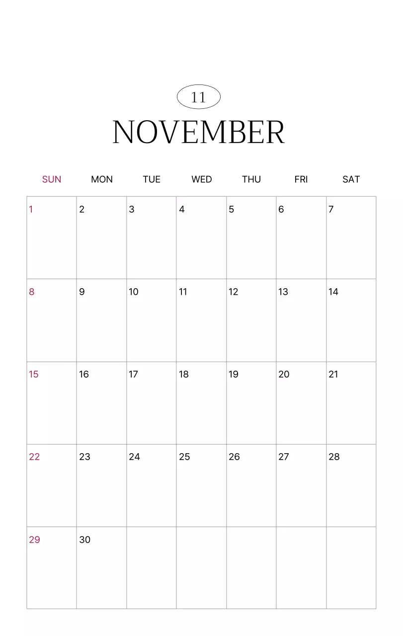 초록 심플 달력 캘린더