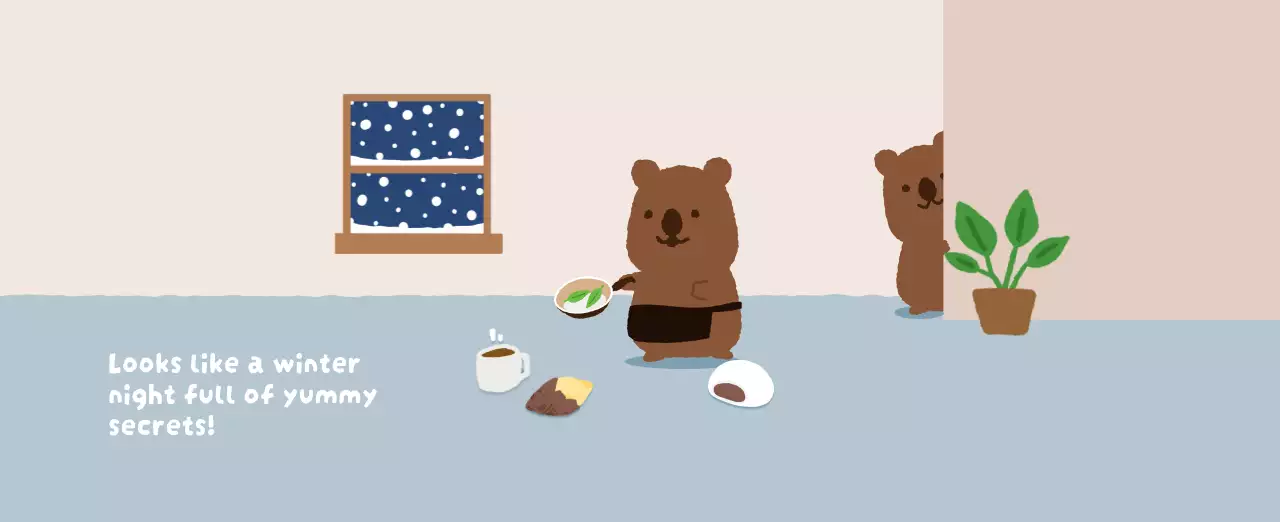 갈색 아기자기한 달력 캘린더